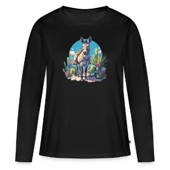 Mules Mule - Women's Premium Organic Long Sleeve Shirt - black - Front - Julia (174cm)