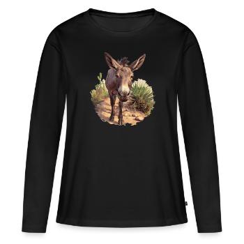 Mules Mule - Women's Premium Organic Long Sleeve Shirt - black - Front - Julia (174cm)