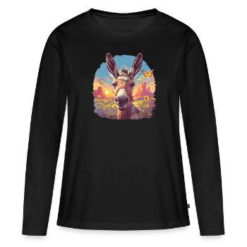 Mules Mule - Women's Premium Organic Long Sleeve Shirt - black - Front - Julia (174cm)