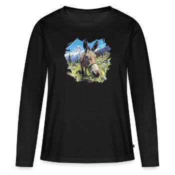 Mules Mule - Women's Premium Organic Long Sleeve Shirt - black - Front - Julia (174cm)