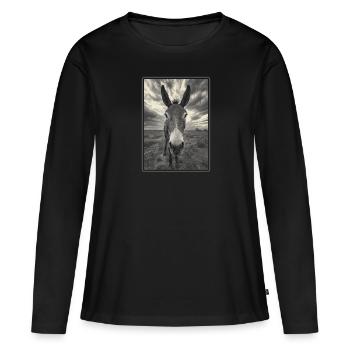 Mules Mule - Women's Premium Organic Long Sleeve Shirt - black - Front - Julia (174cm)