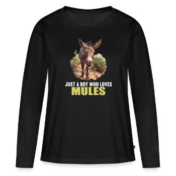Mules Mule - Women's Premium Organic Long Sleeve Shirt - black - Front - Julia (174cm)