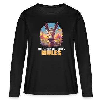 Mules Mule - Women's Premium Organic Long Sleeve Shirt - black - Front - Julia (174cm)