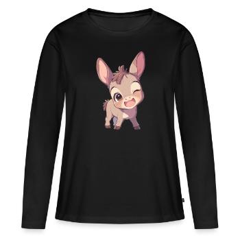 Mules Mule - Women's Premium Organic Long Sleeve Shirt - black - Front - Julia (174cm)