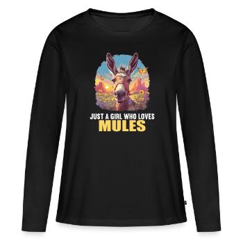 Mules Mule - Women's Premium Organic Long Sleeve Shirt - black - Front - Julia (174cm)