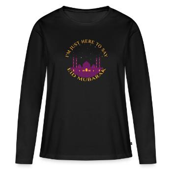 RAMADAN MOUBARAK - T-shirt manches longues Premium bio Femme - noir - Devant - Julia (174cm)