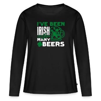 St Patrick's Day I Have Been Irish For Beers - Women's Premium Organic Long Sleeve Shirt - black - Front - Julia (174cm)