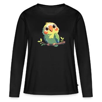 Perroquet Perroquet Perroquet - T-shirt manches longues Premium bio Femme - noir - Devant - Julia (174cm)