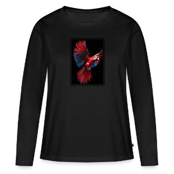 Perroquet Perroquet Perroquet - T-shirt manches longues Premium bio Femme - noir - Devant - Julia (174cm)