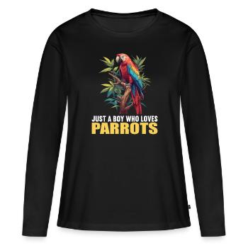 Perroquet Perroquet Perroquet - T-shirt manches longues Premium bio Femme - noir - Devant - Julia (174cm)