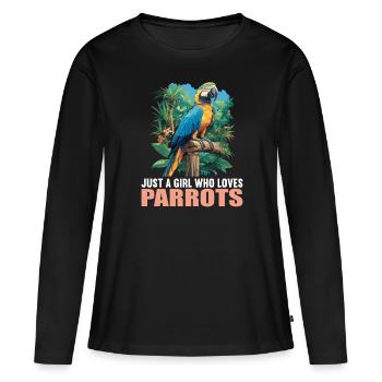 Perroquet Perroquet Perroquet - T-shirt manches longues Premium bio Femme - noir - Devant - Julia (174cm)