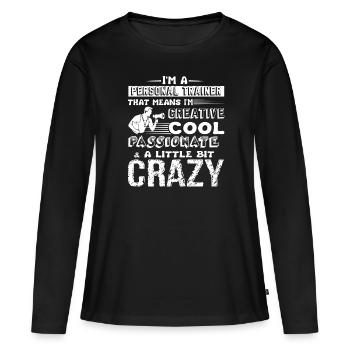 Personal Trainer Cool Personal Trainer - Women's Premium Organic Long Sleeve Shirt - black - Front - Julia (174cm)