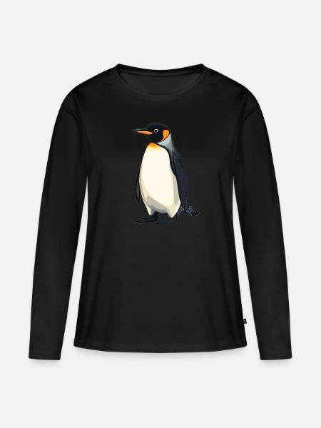 Pinguine Pinguin - Frauen Premium Bio Langarmshirt - Schwarz