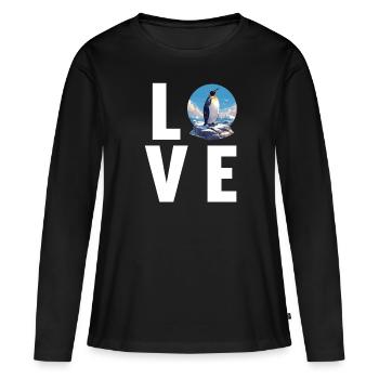 Pingouins Pingouin - T-shirt manches longues Premium bio Femme - noir - Devant - Julia (174cm)