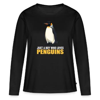 Pingouins Pingouin - T-shirt manches longues Premium bio Femme - noir - Devant - Julia (174cm)