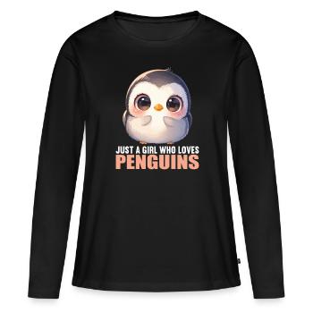 Pingouins Pingouin - T-shirt manches longues Premium bio Femme - noir - Devant - Julia (174cm)