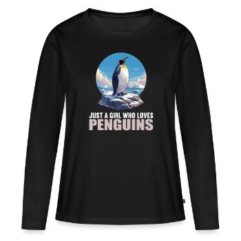 Pingouins Pingouin - T-shirt manches longues Premium bio Femme - noir - Devant - Julia (174cm)