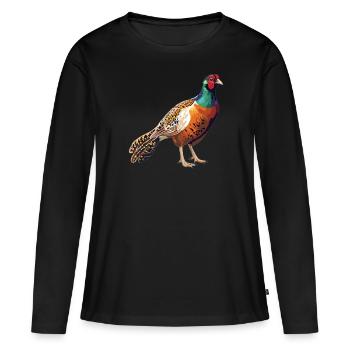 Faisans Faisan - T-shirt manches longues Premium bio Femme - noir - Devant - Julia (174cm)