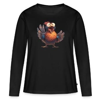 Faisans Faisan - T-shirt manches longues Premium bio Femme - noir - Devant - Julia (174cm)