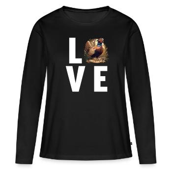 Faisans Faisan - T-shirt manches longues Premium bio Femme - noir - Devant - Julia (174cm)