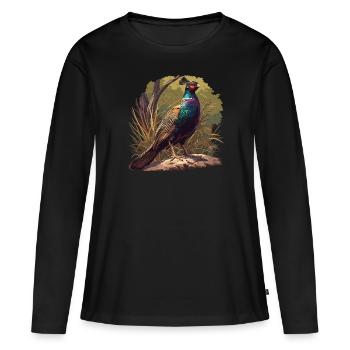 Faisans Faisan - T-shirt manches longues Premium bio Femme - noir - Devant - Julia (174cm)