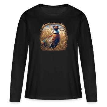 Faisans Faisan - T-shirt manches longues Premium bio Femme - noir - Devant - Julia (174cm)
