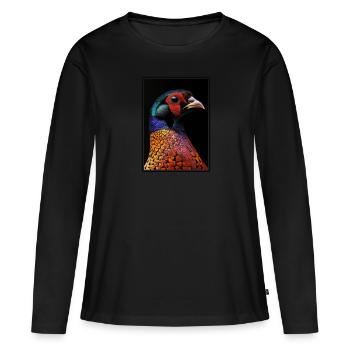 Faisans Faisan - T-shirt manches longues Premium bio Femme - noir - Devant - Julia (174cm)