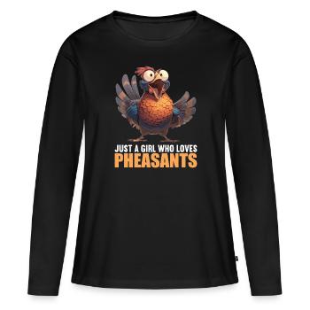 Faisans Faisan - T-shirt manches longues Premium bio Femme - noir - Devant - Julia (174cm)