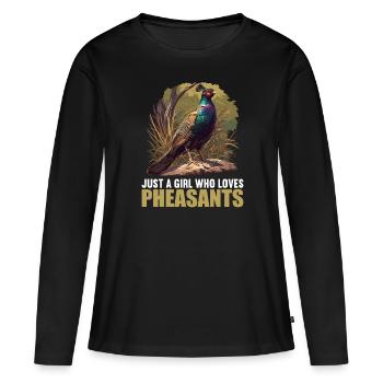 Faisans Faisan - T-shirt manches longues Premium bio Femme - noir - Devant - Julia (174cm)