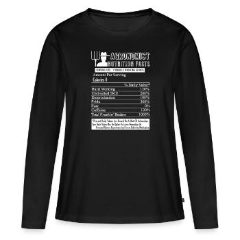 Agronomist Nutrition Facts - Women's Premium Organic Long Sleeve Shirt - black - Front - Julia (174cm)