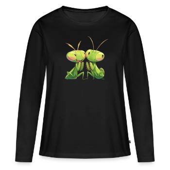 Praying mantises Praying mantis - Women's Premium Organic Long Sleeve Shirt - black - Front - Julia (174cm)