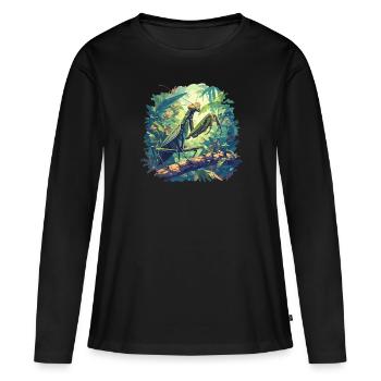 Praying mantises Praying mantis - Women's Premium Organic Long Sleeve Shirt - black - Front - Julia (174cm)