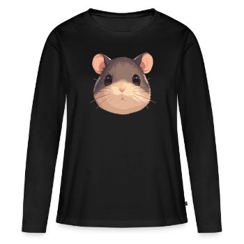 Rat Rat - T-shirt manches longues Premium bio Femme - noir - Devant - Julia (174cm)