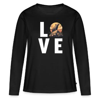 Rat Rat - T-shirt manches longues Premium bio Femme - noir - Devant - Julia (174cm)