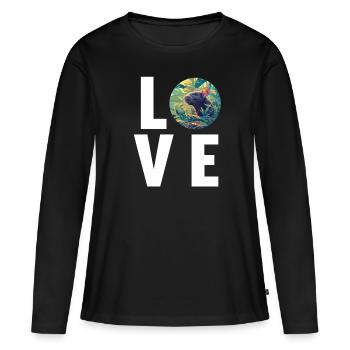 Rat Rat - T-shirt manches longues Premium bio Femme - noir - Devant - Julia (174cm)