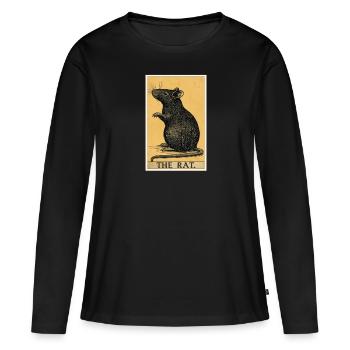 Rat Rat - T-shirt manches longues Premium bio Femme - noir - Devant - Julia (174cm)