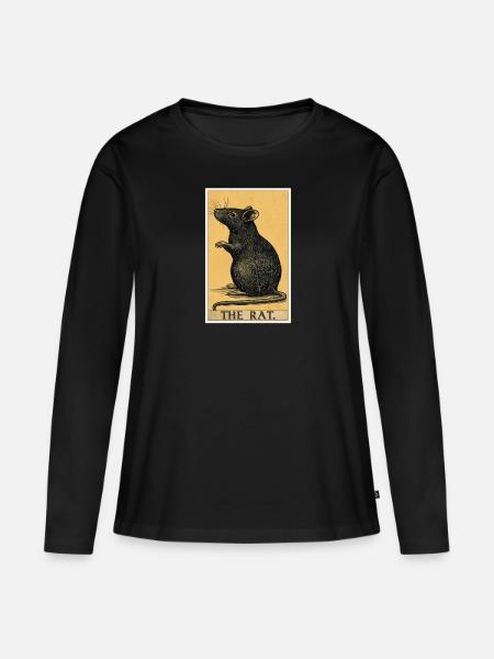 Ratten Ratte - Frauen Premium Bio Langarmshirt - Schwarz