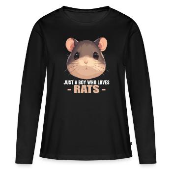 Rat Rat - T-shirt manches longues Premium bio Femme - noir - Devant - Julia (174cm)