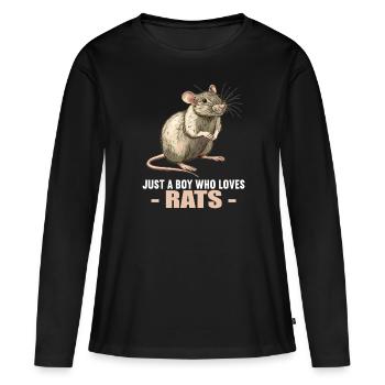 Rat Rat - T-shirt manches longues Premium bio Femme - noir - Devant - Julia (174cm)