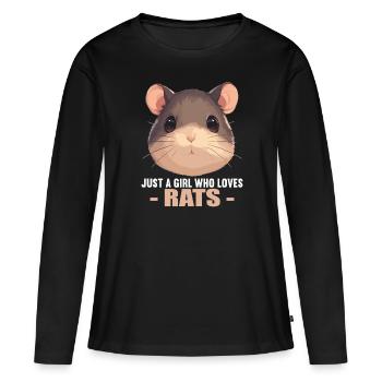 Rat Rat - T-shirt manches longues Premium bio Femme - noir - Devant - Julia (174cm)