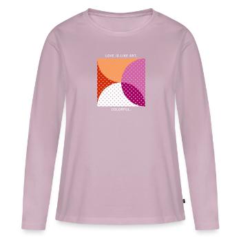 Love Is Like Art - Colorful - LGBTQ Lesbian Pride - Women's Premium Organic Long Sleeve Shirt - dusky pink - Front - Julia (174cm)
