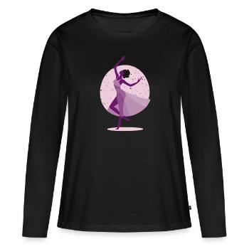 I Love Dancing - Ballerina Girl in the Light - Women's Premium Organic Long Sleeve Shirt - black - Front - Julia (174cm)