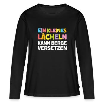 Erzieherin Spruch Kleines Lächeln Kita Abschied - Frauen Premium Bio Langarmshirt - Schwarz - Vorne - Julia (174cm)