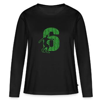 Fußball soccer sport Fußballer Fußballplatz - Frauen Premium Bio Langarmshirt - Schwarz - Vorne - Julia (174cm)
