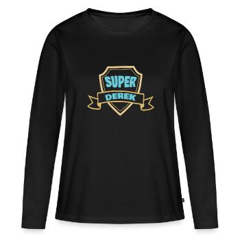 Geschenk für Derek - Frauen Premium Bio Langarmshirt - Schwarz - Vorne - Julia (174cm)