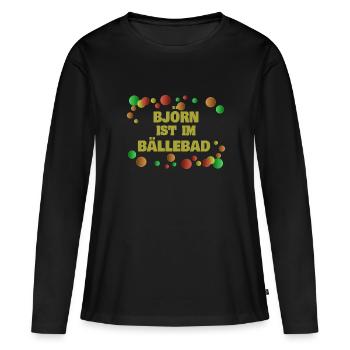 Balles Björn - T-shirt manches longues Premium bio Femme - noir - Devant - Julia (174cm)