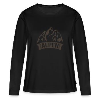 Alpen - Frauen Premium Bio Langarmshirt - Schwarz - Vorne - Julia (174cm)