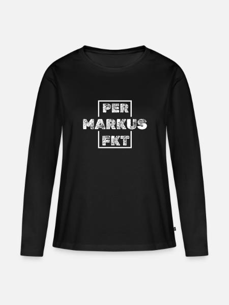Markus - Frauen Premium Bio Langarmshirt - Schwarz