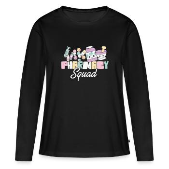 Escouade Pharmacie Pharmacien Pharmacologie de la vie - T-shirt manches longues Premium bio Femme - noir - Devant - Julia (174cm)