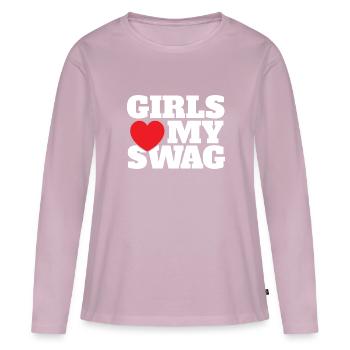 Autism Awareness I Heart Autism Warrior Design - Frauen Premium Bio Langarmshirt - Altrosa - Vorne - Julia (174cm)